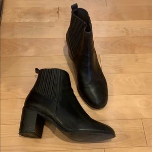 Black leather booties from ASOS size 11